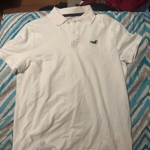 Hollister White Men's Polo Shirt
